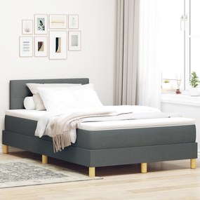 Cama Box Spring com Colchão Cinza Escuro 120x200 cm Tecido