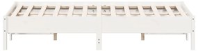 Cama sem colchão 150x200 cm madeira de pinho maciça branco