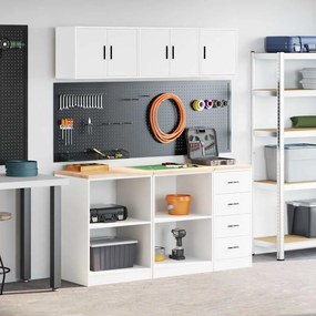 vidaXL Armários de garagem 6 pcs derivados de madeira branco