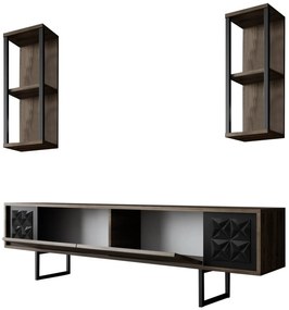 Conjunto de Mobiliário de Sala – Black Line Set – Nogueira e Preto