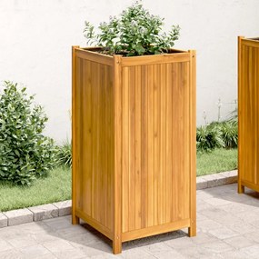 vidaXL Vaso/floreira de jardim com forro 50x50x100 cm acácia maciça