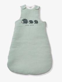 Agora -20%: Saco de bebé sem mangas, em gaze de algodão bio*, tema Lovely Nature verde medio liso com motivo