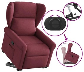 Poltrona reclinável elevatória tecido vermelho tinto