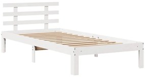 Estrutura de cama c/ gavetas 90x200 cm pinho maciço branco