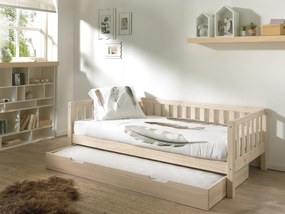 Cama infantil FRITZ (90x200) + Gaveta inferior + Estrado Natural