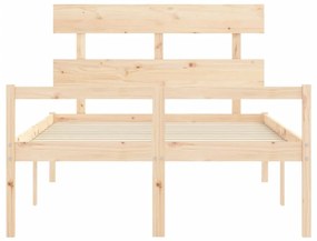 Cama para idosos com cabeceira 140x200 cm madeira maciça