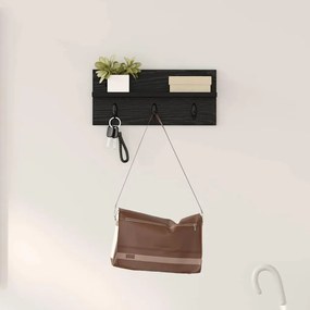 Cabideiro de Parede Carvalho preto 40 x 10.5 x 18 cm