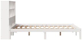 Cama com estante sem colchão 120x200 cm pinho maciço branco