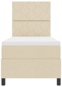 Cama Box Spring com Colchão Bege 80x200 cm Tecido