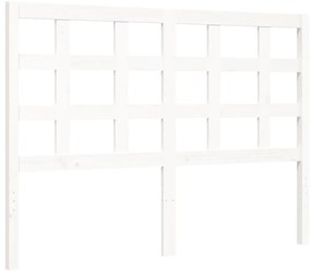 Cama sem colchão 140x200 cm madeira de pinho maciça branco