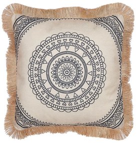 Almofada decorativa creme e preta 45 x 45 cm GERANIUM  Beliani