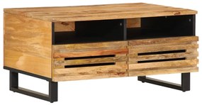 vidaXL Mesa de centro 80x55x40 cm madeira de mangueira áspera maciça