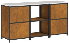 Conjunto de Armazenamento de Cozinha 3 pcs Ferro Enferrujado