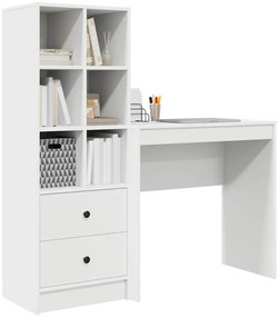 Mesa com Armazenamento Branca Madeira Engenheirada