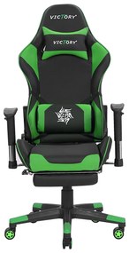 Cadeira gaming em pele sintética verde e preta VICTORY Beliani
