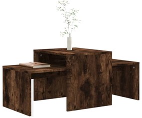 Conjunto mesas centro 100x48x40 cm derivados madeira cor fumado