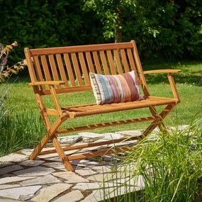 Banco de jardim em madeira de eucalipto 120 x 55 x 90 cm Castanho