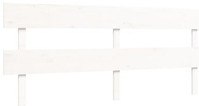 Estrutura de cama com cabeceira 200x200cm madeira maciça branco