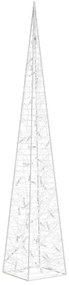Cone de iluminação decorat. c/ LEDs acrílico 120 cm branco frio