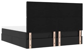 Estrutura de cama otomana com colchão 180x200 cm preta
