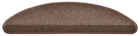 Tapetes de escada 30 pcs 56x17x3 cm castanho café