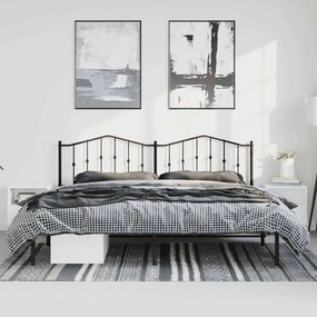 Estrutura de cama com cabeceira 183x213 cm metal preto
