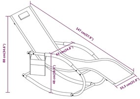 Espreguiçadeiras baloiço 2 pcs aço e textilene cinzento