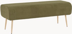 Banco em bombazina com pernas com aspeto de madeira Olga