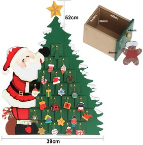 Calendário do Advento Pai Natal 39 x 6 x 52 cm Multicolorido