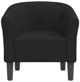 Poltrona Maiza - Em Veludo - Cor Preto - 70x56x68 cm - Design Moderno