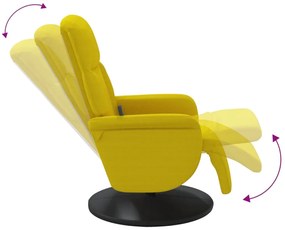 Cadeirão de massagens reclinável c/ apoio de pés veludo amarelo