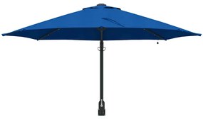 Guarda-Sol de Jardim de Parede com LEDs Azul 248 cm