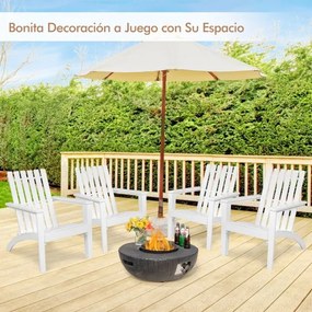 Cadeira de jardim ergonómica de madeira de acácia Adirondack com braços 69 x 73 x 85 cm Branca