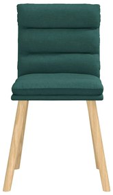 Cadeiras de jantar 4 pcs tecido verde escuro