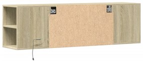 Móvel de parede p/ TV c/luzes LED 135x31x39,5cm carvalho sonoma