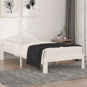 810331 vidaXL Estrutura de cama solteiro 90x190 cm madeira maciça branco