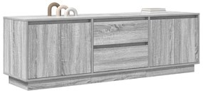 Móvel de TV com luzes LED 160,5x41x50 cm cinzento sonoma