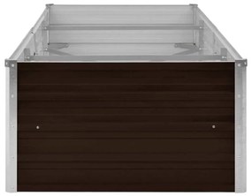 Canteiro elevado de jardim aço galvanizado 240x80x45cm castanho