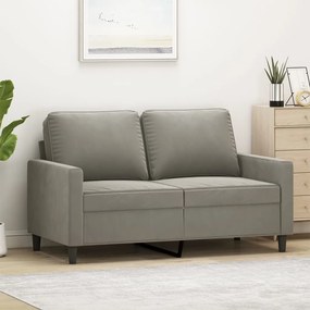 vidaXL Sofá de 2 lugares 120 cm veludo cinzento-claro