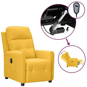 vidaXL Poltrona reclinável elétrica tecido amarelo