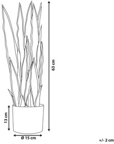 Planta artificial em vaso 63 cm SNAKE PLANT Beliani