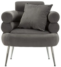 POLTRONA SILVERY PLUS COM ALMOFADA CINZENTA 78X68X85 CM