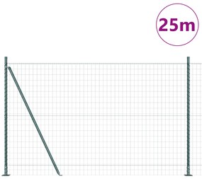 Cerca Euro com 13 Postes Flangeados 1,2x25 m Aço Galvanizado
