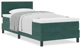 Cama Box da com Colchão Verde Escuro Individual Veludo