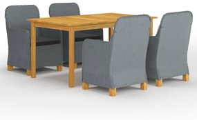 vidaXL 5 pcs conjunto de jantar para jardim cinzento-claro
