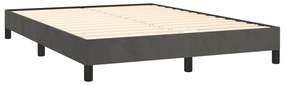 Estrutura de cama sem colchão 140x190 cm veludo cinzento-escuro
