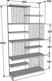 Estante Arya – Preto Carvalho – 80x160x24,6 cm