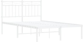Estrutura de cama com cabeceira 120x200 cm metal branco