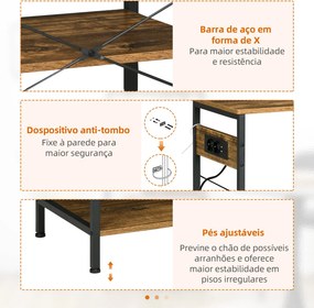 Estante com Prateleiras – Modelo Lyon – 90x40x83 – Madeira – 6 Níveis