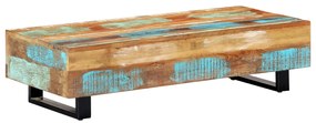 Mesa de centro 120x50x30 cm madeira recuperada maciça e aço